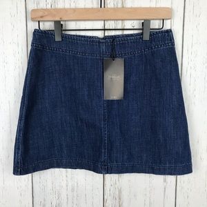 Zara Dark Blue Mini Skirt With Back Zipper